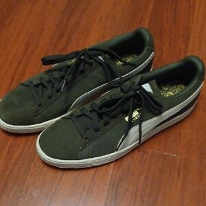 Puma Suede Men's Olive and White Sneakers